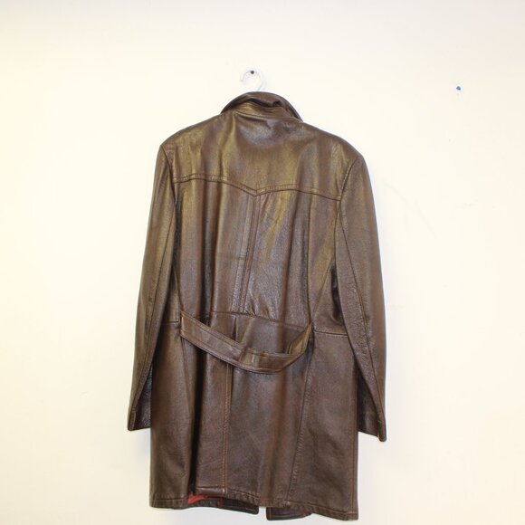 Vintage 1970s Brown Genuine Leather  Mac Mor Jacket (size - 42) - Picture 4 of 5